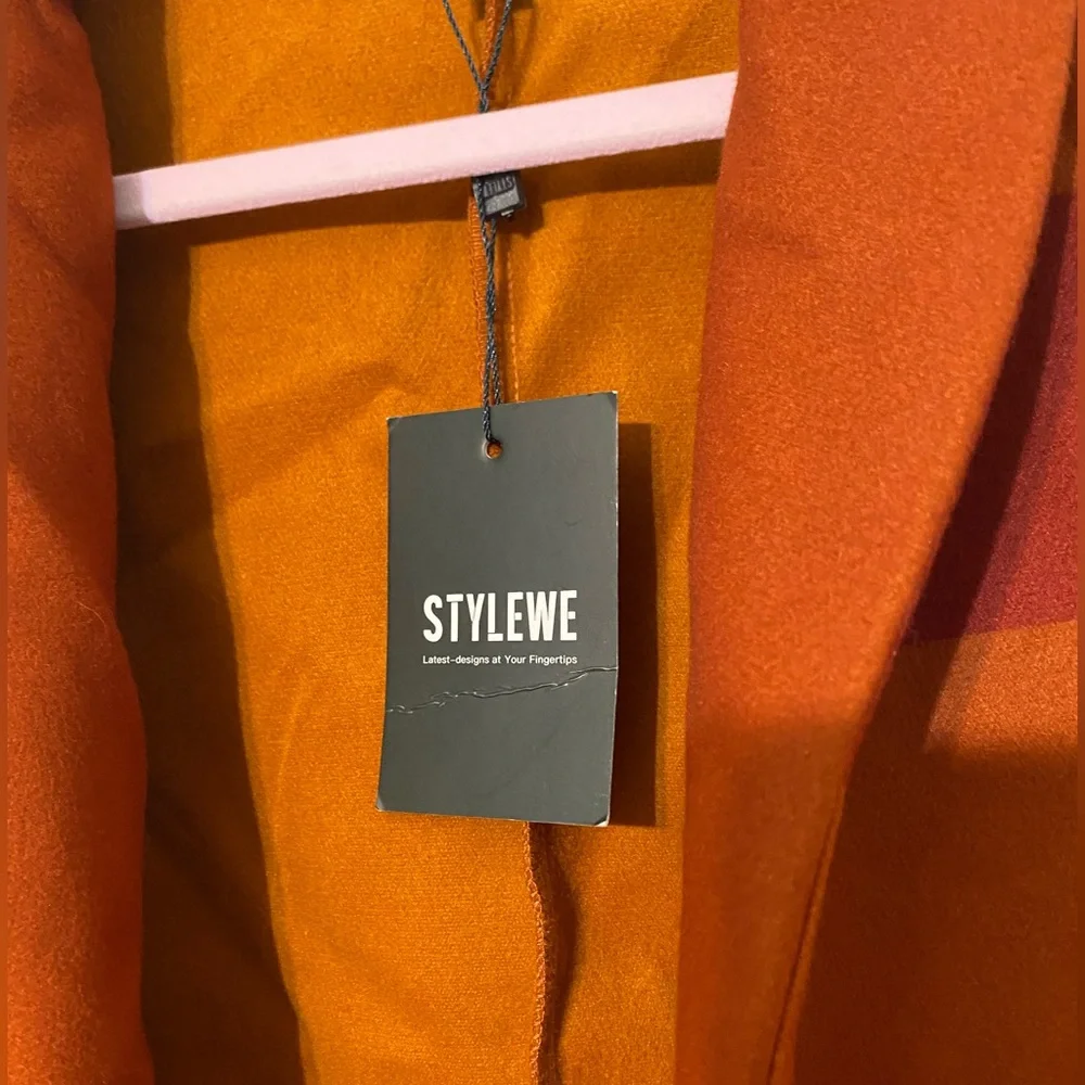 NWT Cabincore Stylewe wool cloak in orange.Oversized BOHO.Size XL